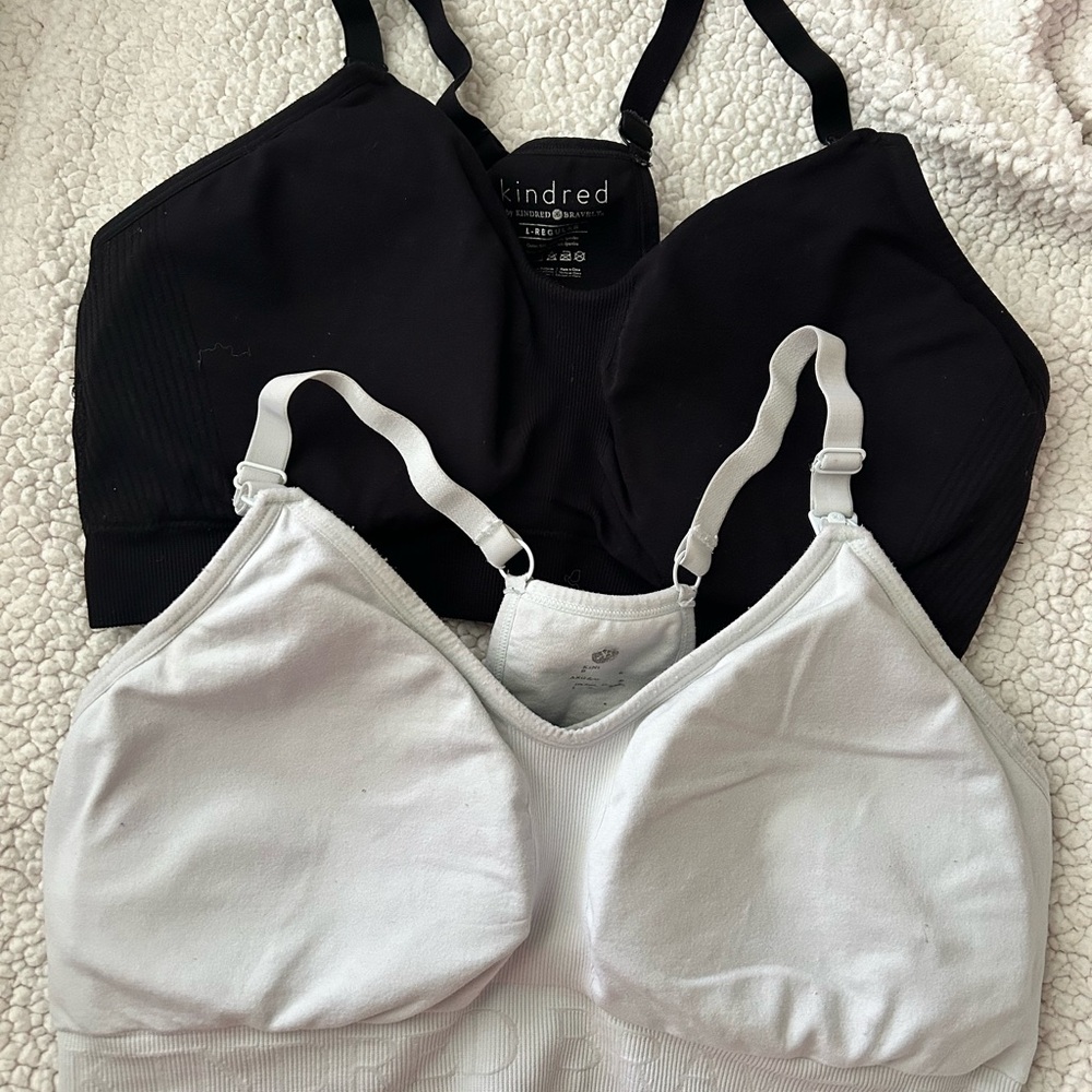Kindred Bravely Black and Light Blue Nursing Bras